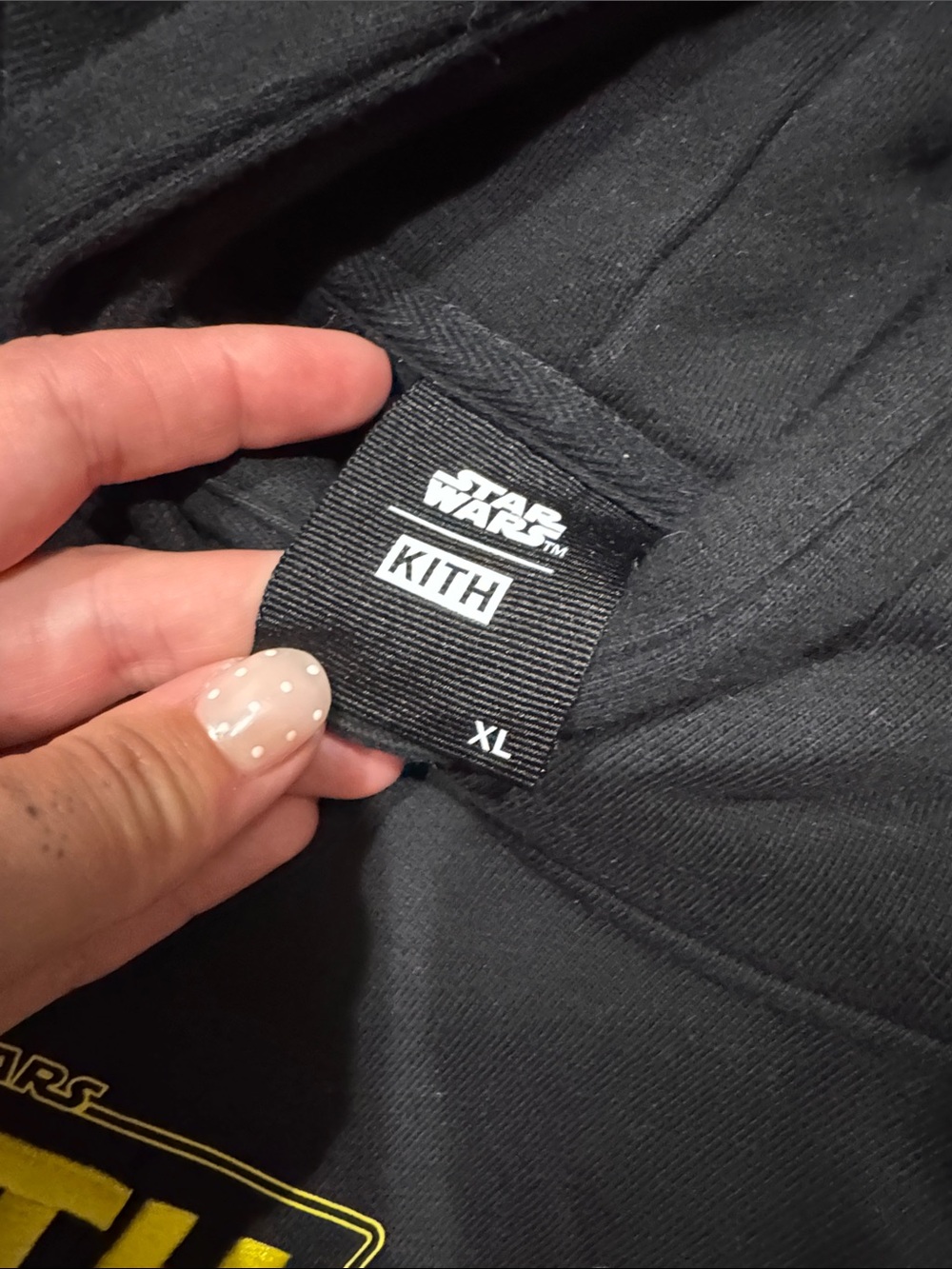 Kith x Star Wars Black Hoodie with Yellow KITH Chest Logo - Picture 2 of 3